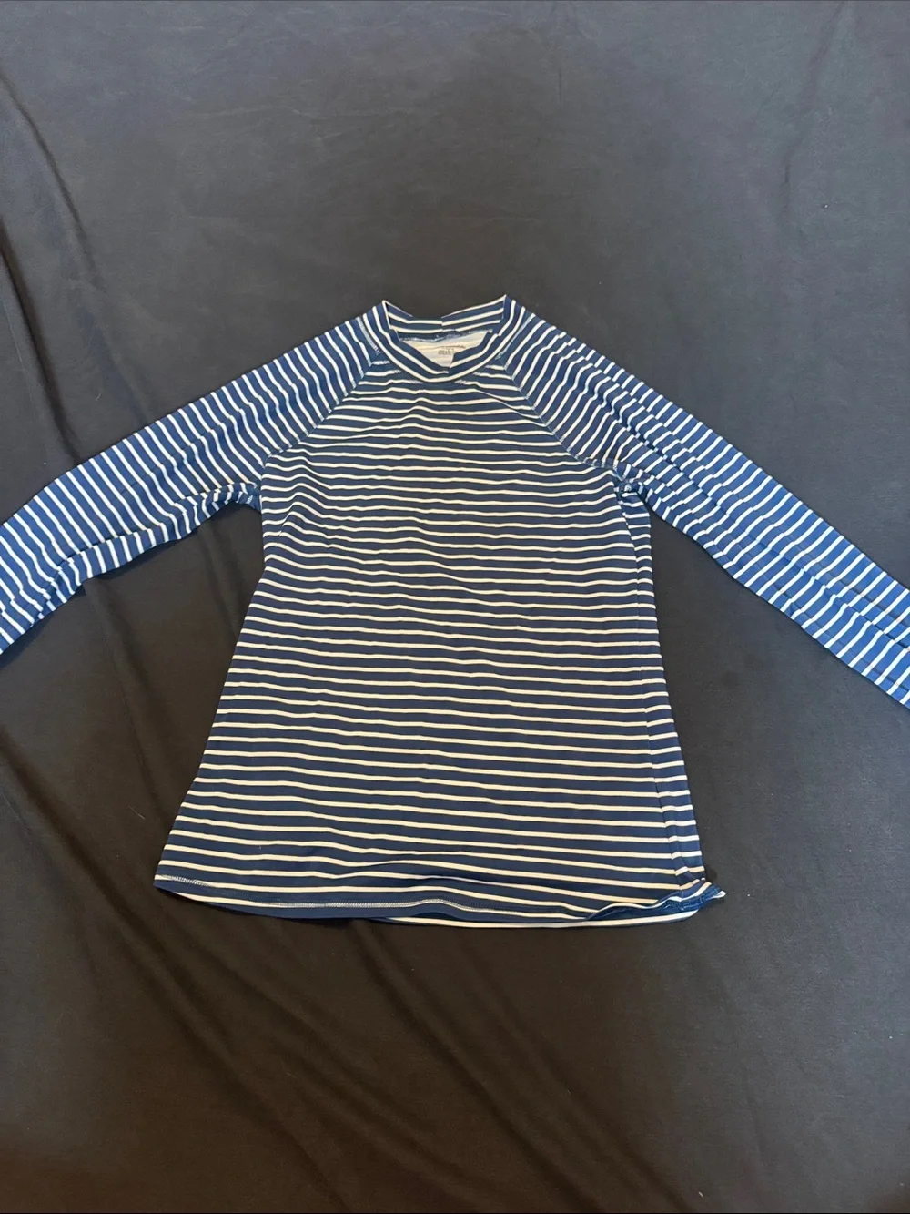 Amazon Essentials Navy & White Striped Long Sleeve Rash Guard